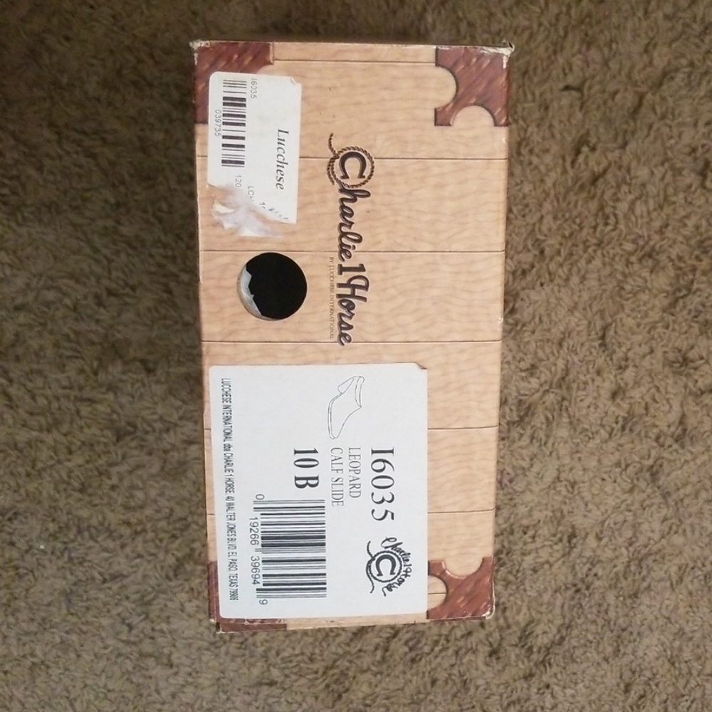 Lucchese leopard calf slide
